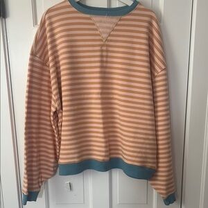 FP Free People | Striped Crewneck Sweater in Latte Combo